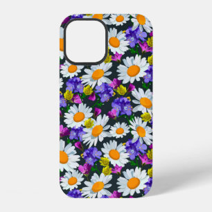 Camomile and wild flowers seamless pattern iPhone 12 case