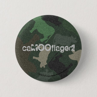 CaMOOflage Cow Collage in Green 2 Inch Round Button