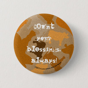 CaMOOflage Cow Collage in Orange 2 Inch Round Button
