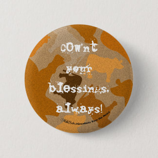 CaMOOflage Cow Collage in Orange 2 Inch Round Button