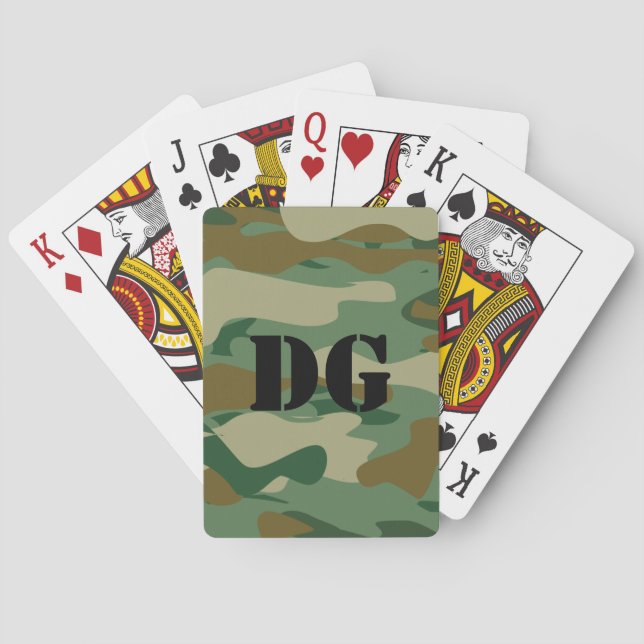 Camouflag colour playing cards with custom (Back)