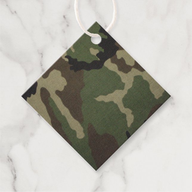 Camouflage 1 favour tags (Front)