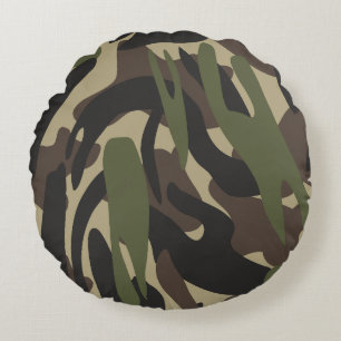 Camouflage 8 round pillow
