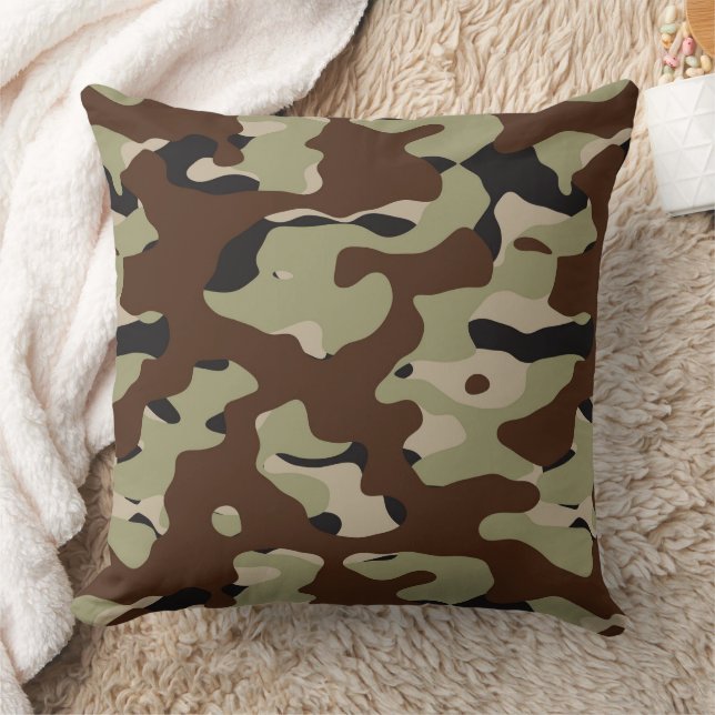 camouflage abstract 2 throw pillow (Blanket)