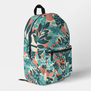 Camouflage Abstract Leaves Printed Backpack