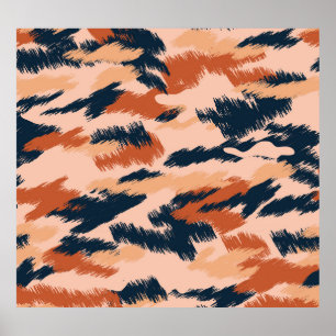 Camouflage Abstract: Vintage Seamless Wallpaper. Poster