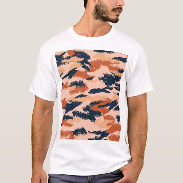 Camouflage Abstract: Vintage Seamless Wallpaper. T-Shirt (Front)