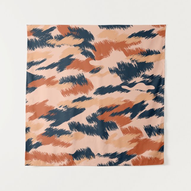 Camouflage Abstract: Vintage Seamless Wallpaper. Tapestry (Front)