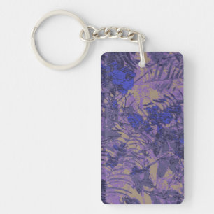Camouflage against blue flower keychain