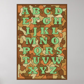 Camouflage Alphabet Poster