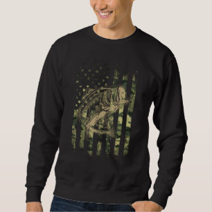 Camouflage American Flag Bass Fishing US Fisherman Sweatshirt