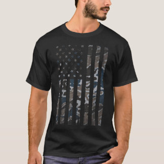 Camouflage American Flag Camo Military 4th Of July T-Shirt