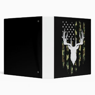 Camouflage American Flag Deer Hunting Binder