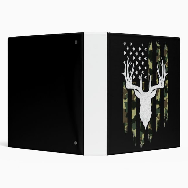 Camouflage American Flag Deer Hunting Binder (Background)