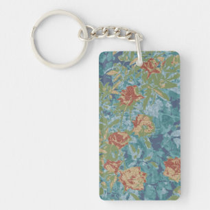 Camouflage and flowers keychain