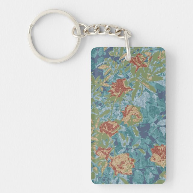 Camouflage and flowers keychain (Front)