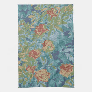 Camouflage and flowers kitchen towel