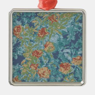 Camouflage and flowers metal ornament