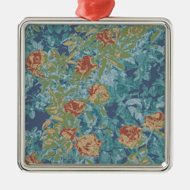 Camouflage and flowers metal ornament (Front)