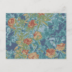 Camouflage and flowers postcard