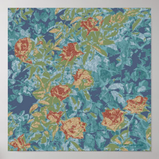 Camouflage and flowers poster