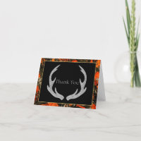 Camouflage Antlers Folded Thank You Card