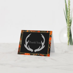 Camouflage Antlers plié Carte de remerciements