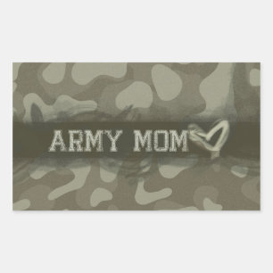 Camouflage Army Mom Heart of Love Sticker
