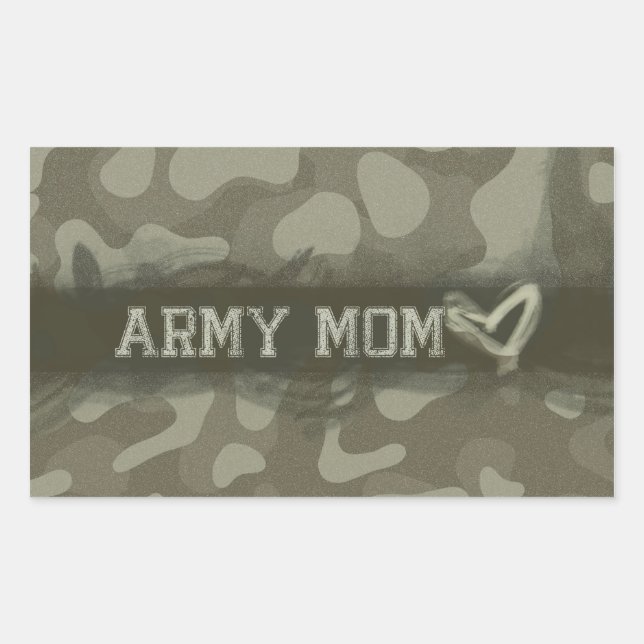 Camouflage Army Mom Heart of Love Sticker (Front)