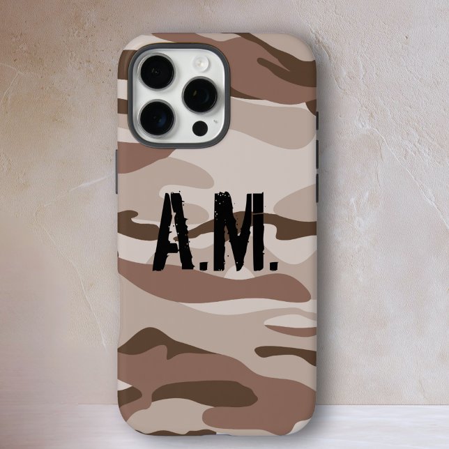 Camouflage Army Monogram iPhone Case-Beige-Brown Case (Camouflage Army Monogram iPhone Case-Beige-Brown Case-Mate iPhone Case)