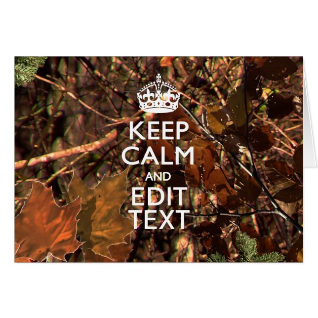 Camouflage Automne Saison Restez Calme Votre Texte (Devant horizontal)