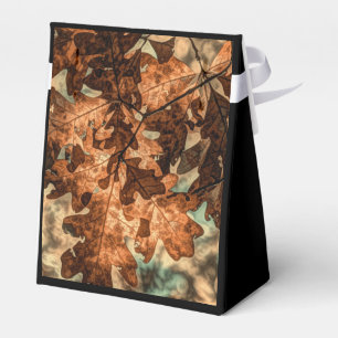 camouflage Autumn Leaves Orange Fall Foliage Favor Box