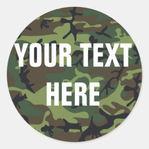 Camouflage Background for Custom Text Classic Round Sticker