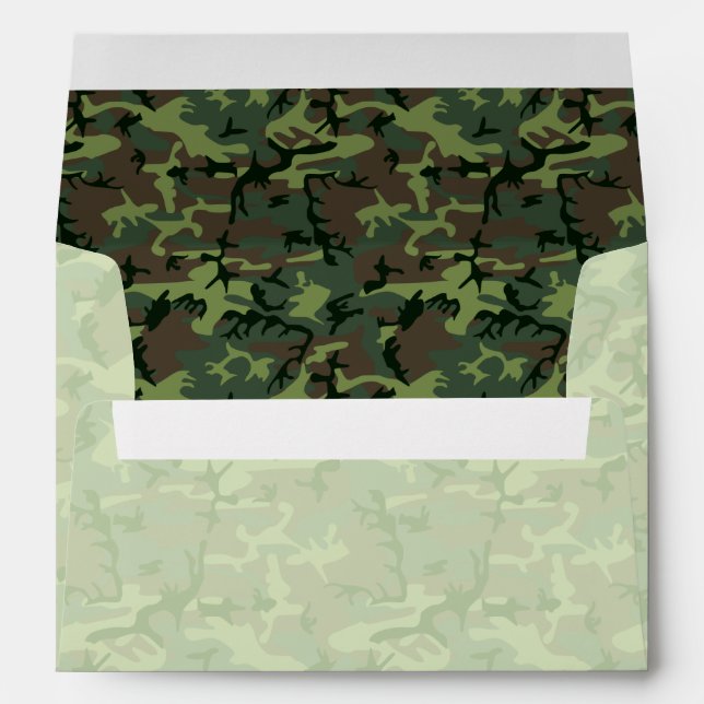 Camouflage Beige Green Brown Camo Pattern Envelope (Back (Bottom))