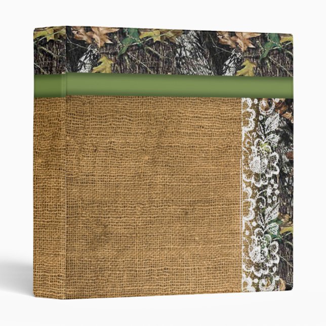 Camouflage Binder with Burlap & Lace (Front/Spine)