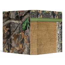 Camouflage Binder with Burlap & Lace