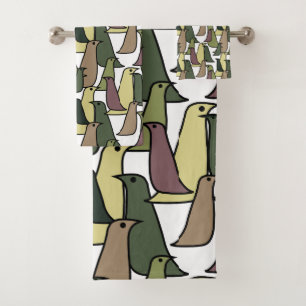 Camouflage Birds  Bath Towel Set