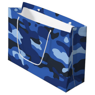 Camouflage Blue Camo Army Pattern Large Gift Bag