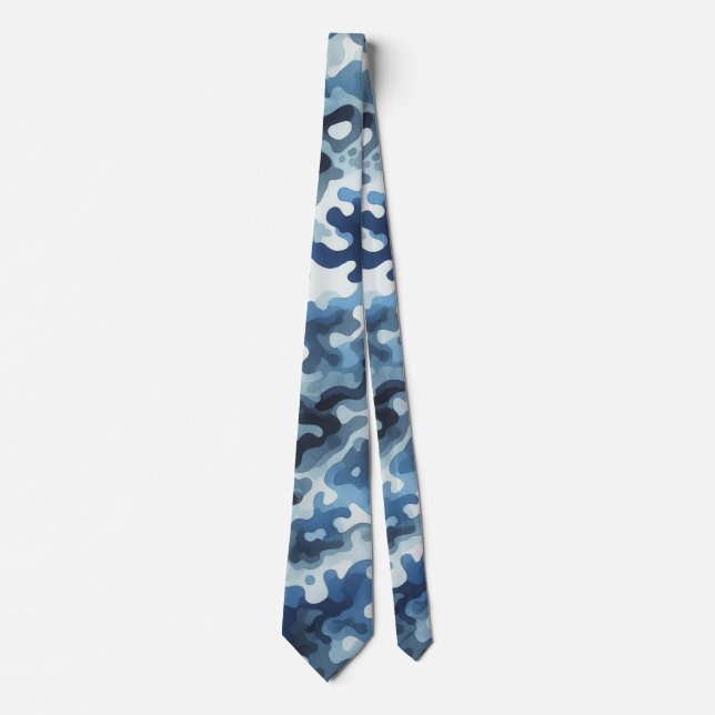 camouflage Blue neck tie (Front)