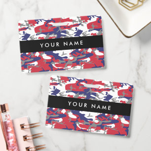 Camouflage, Blue White Red Grey, Military, Army Badge