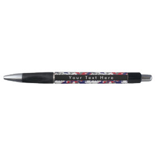 Camouflage, Blue White Red Grey, Military, Army Pen