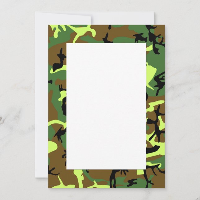 Camouflage Border Invitation (Front)