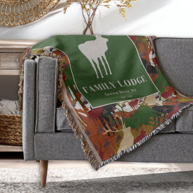 Camouflage Brown Green Personalized Throw Blanket (Creator Uploaded)