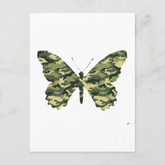 Camouflage Butterfly Silhouette Postcard