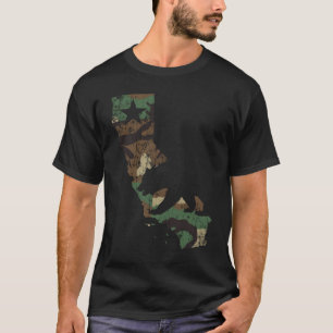Camouflage California Flag State Bear T-Shirt