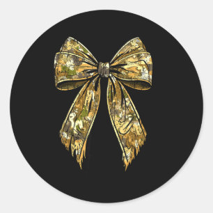 Camouflage Camo Bow Hunting Girl Classic Round Sticker