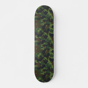 Camouflage Camo Brown Green Army Woodland Skateboard