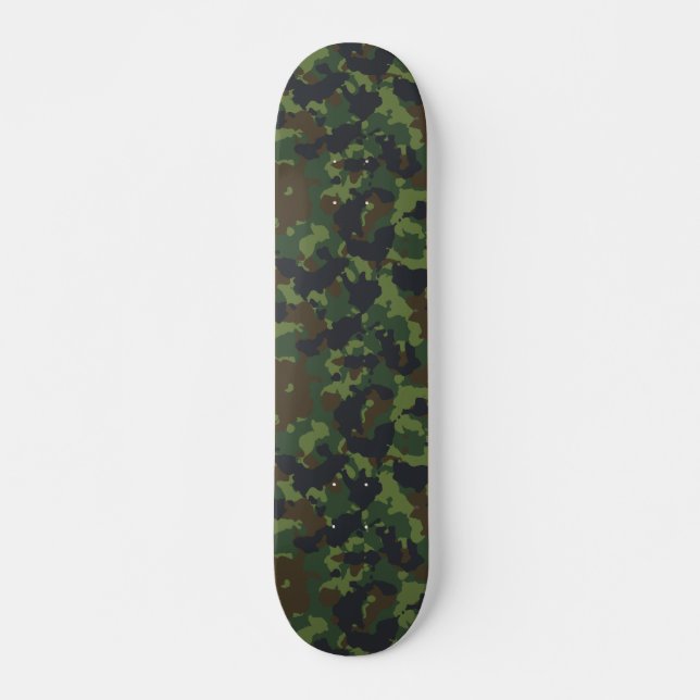 Camouflage Camo Brown Green Army Woodland Skateboard (Front)