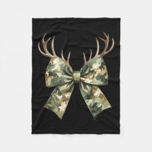 Camouflage Camo Coquette Bow Hunting Deer Hunter W Fleece Blanket