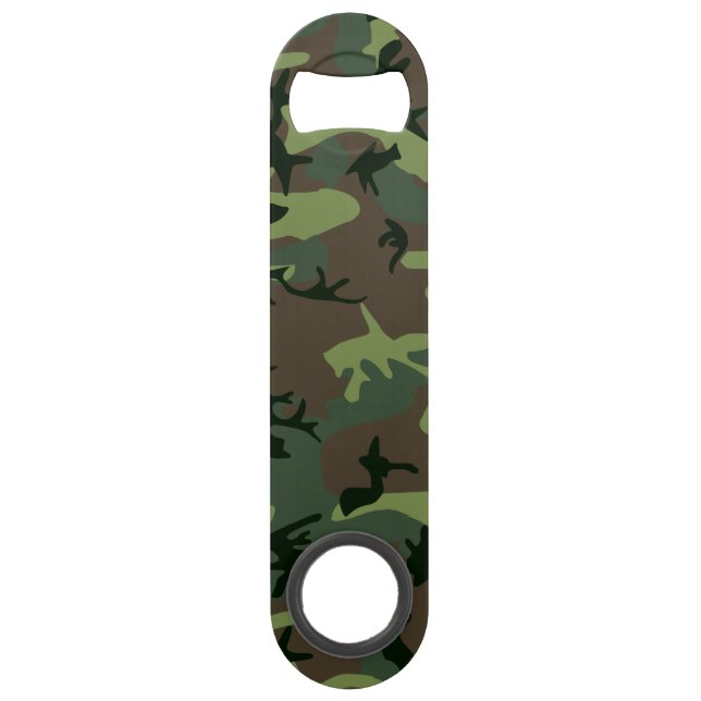 Camouflage Camo Green Brown Pattern Bar Key (Back)